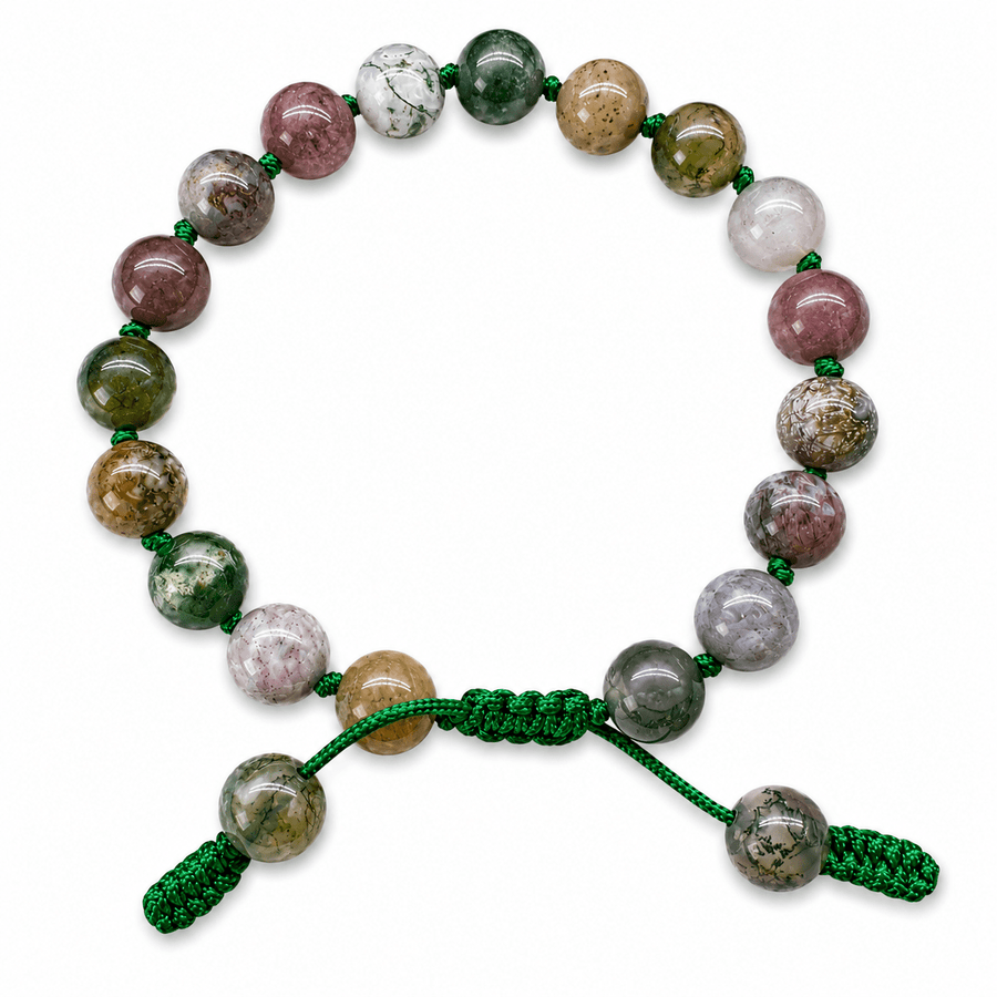 Moosachat - Mala - Armband – handgeknüpft - Atelier Tibet