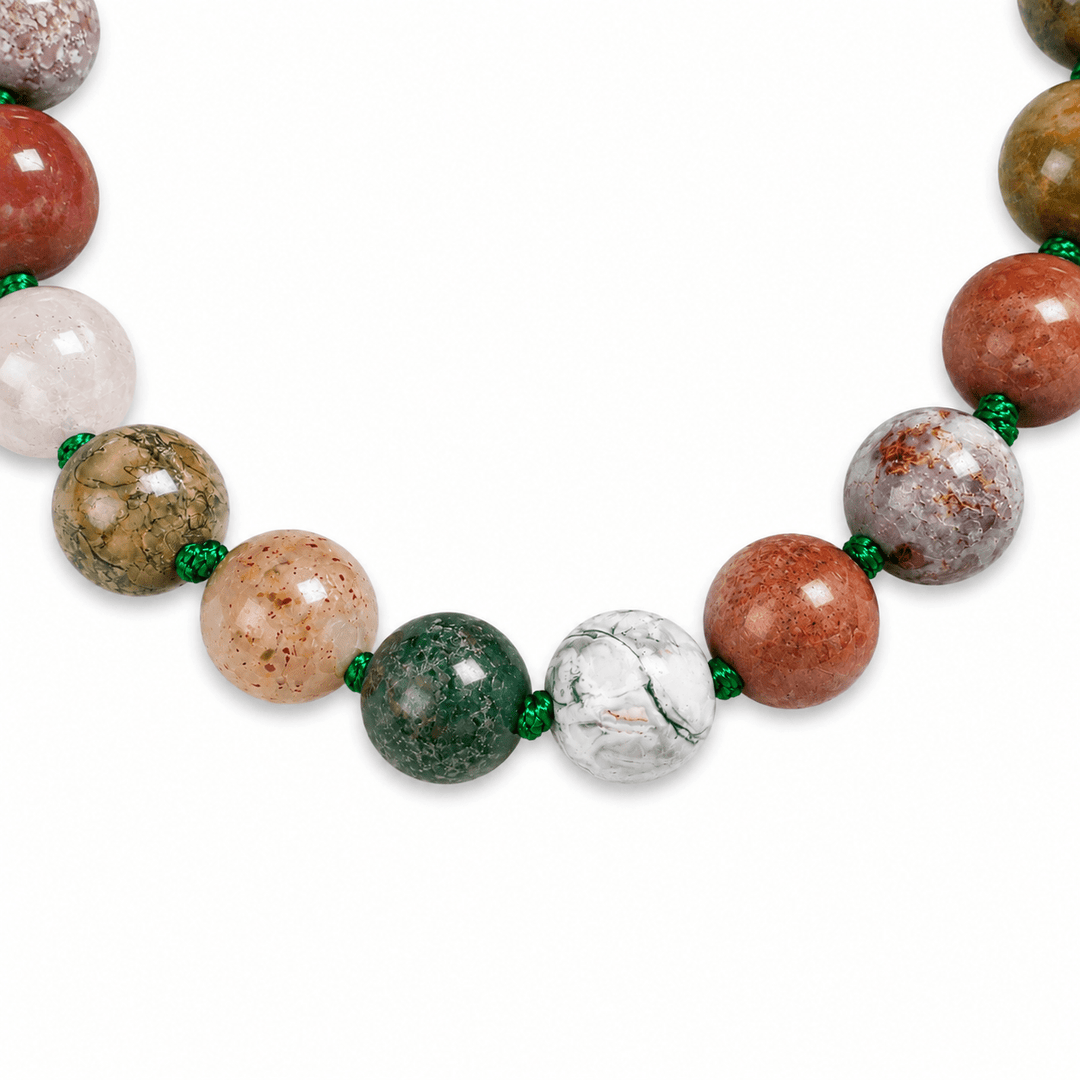 Moosachat - Mala - Armband – handgeknüpft - Atelier Tibet