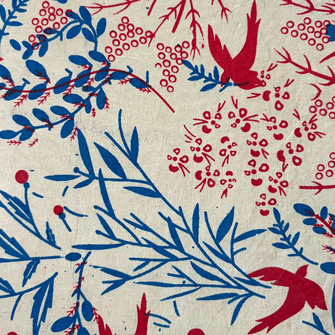 Notizbuch aus Lokta-Papier - florale Motive, von Hand bedruckt - Atelier Tibet