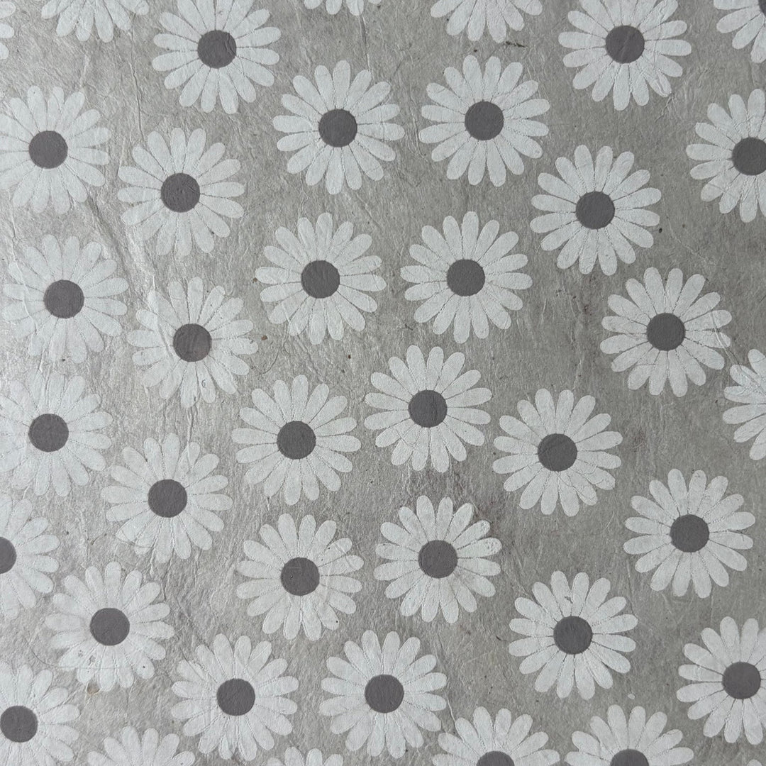 Notizbuch aus Lokta-Papier - florale Motive, von Hand bedruckt - Atelier Tibet