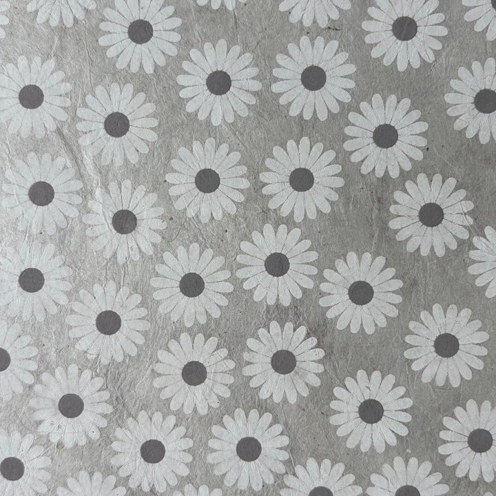 Notizbuch aus Lokta-Papier - florale Motive, von Hand bedruckt - Atelier Tibet