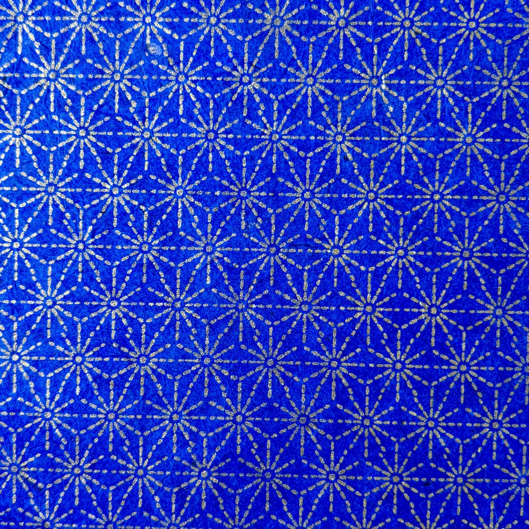 Notizbuch aus Lokta-Papier - florale Motive, von Hand bedruckt - Atelier Tibet