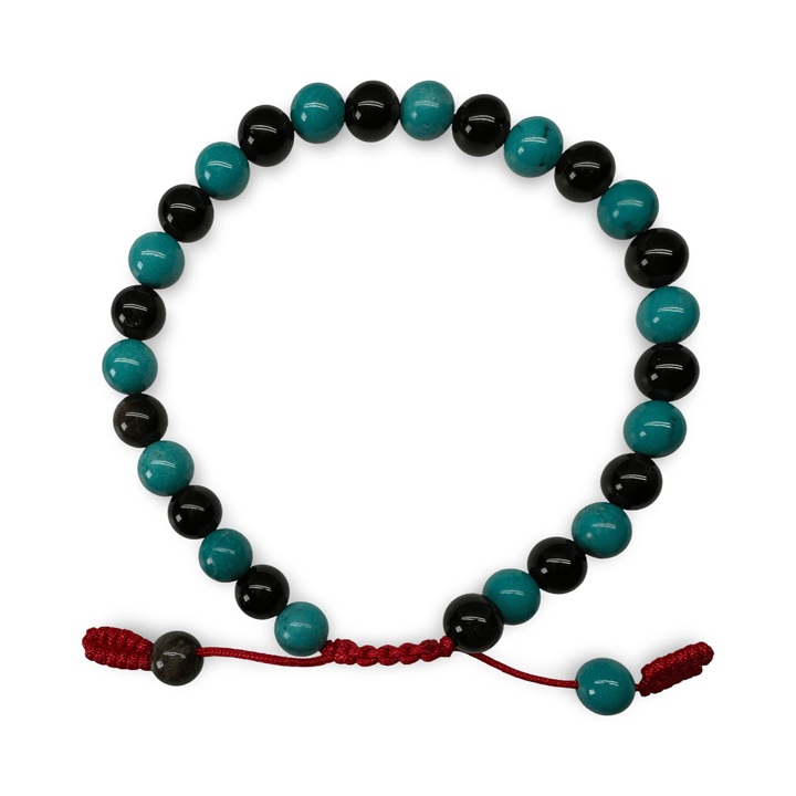 Obsidian-Türkis Armband Mala - Atelier Tibet