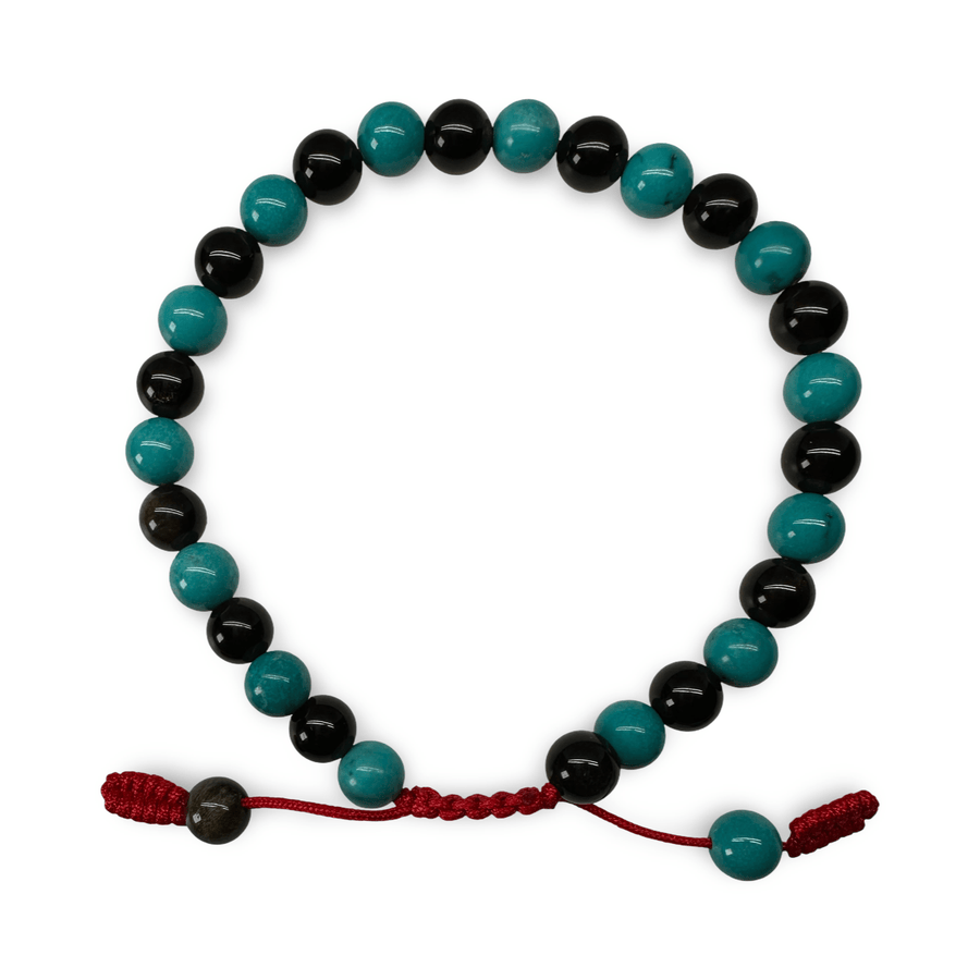 Obsidian-Türkis Armband Mala - Atelier Tibet