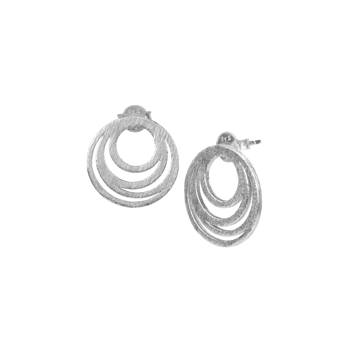 Ohrstecker mit ineinandergreifenden Kreisen aus Silber - Atelier Tibet