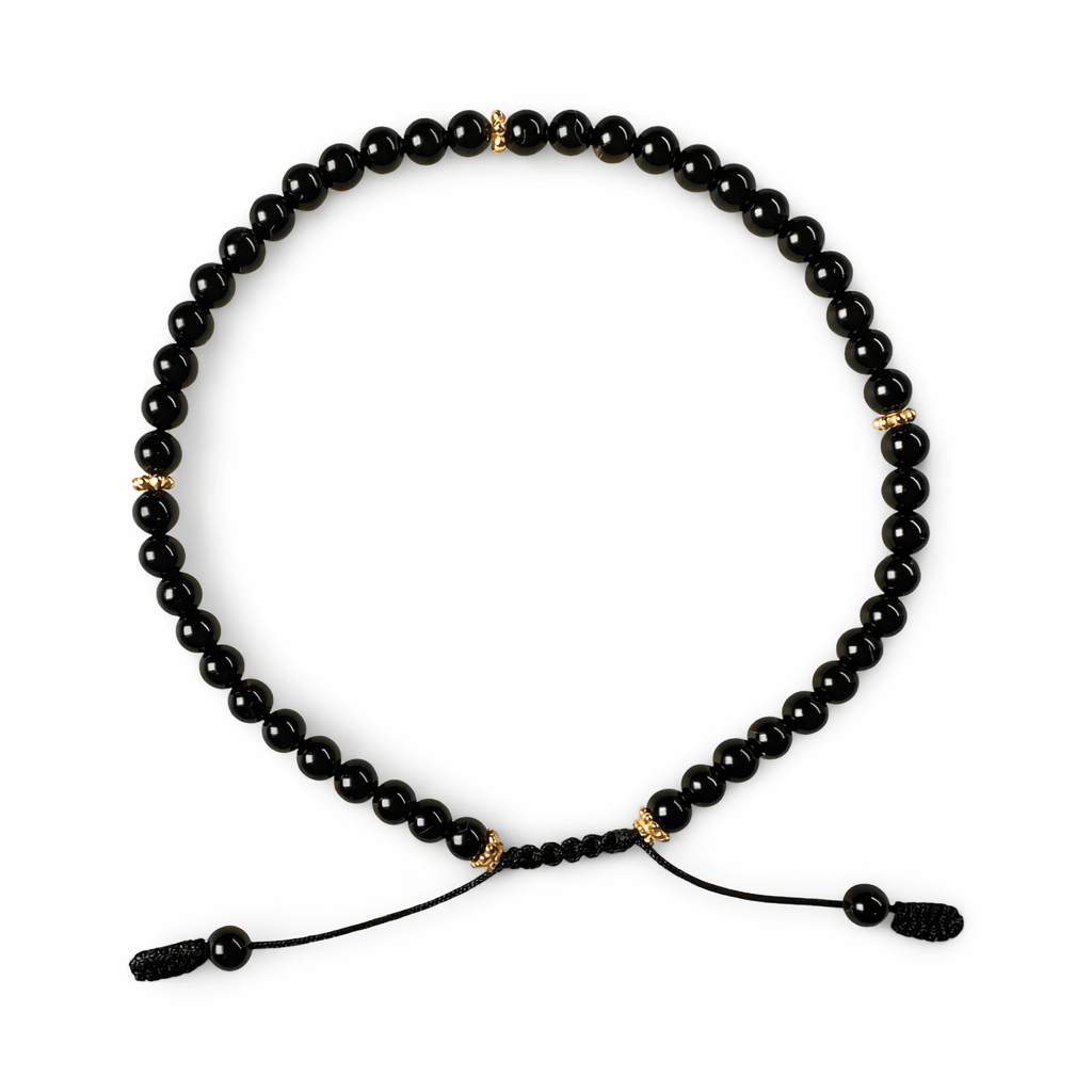 Onyx Fusskettchen mit Goldelementen - Atelier Tibet