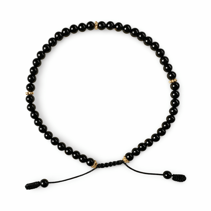 Onyx Fusskettchen mit Goldelementen - Atelier Tibet