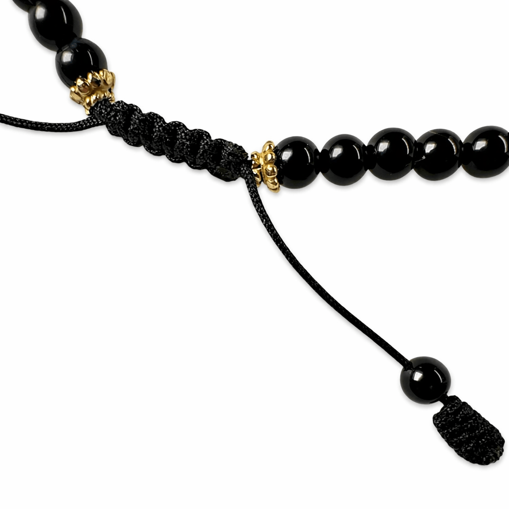 Onyx Fusskettchen mit Goldelementen - Atelier Tibet