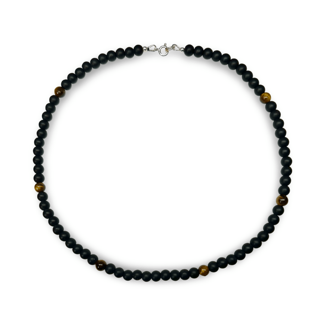 Onyx - und Tigerauge - Halskette - Atelier Tibet