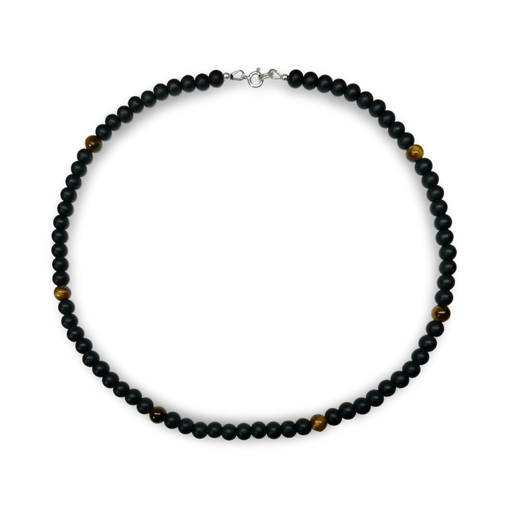 Onyx - und Tigerauge - Halskette - Atelier Tibet