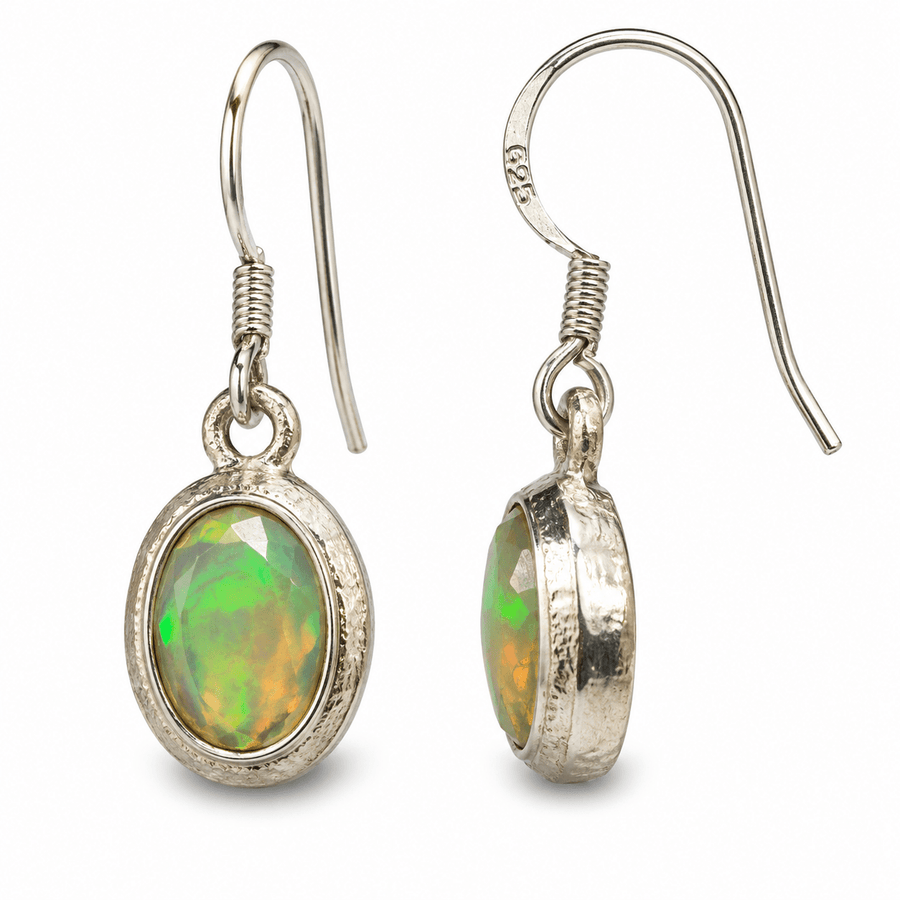 Opal Ohranhänger aus Silber - Atelier Tibet