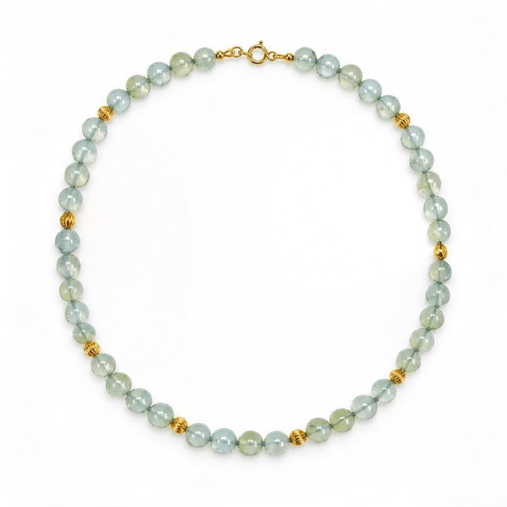Opalkette mit vergoldeten Silberperlen - Atelier Tibet