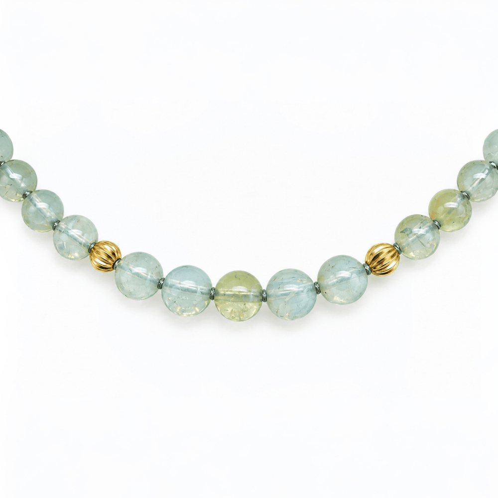 Opalkette mit vergoldeten Silberperlen - Atelier Tibet