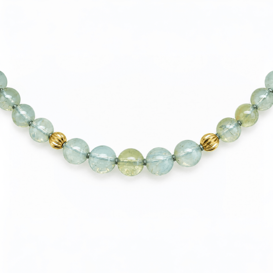 Opalkette mit vergoldeten Silberperlen - Atelier Tibet