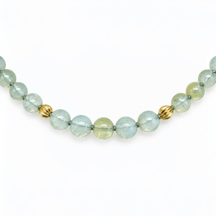 Opalkette mit vergoldeten Silberperlen - Atelier Tibet