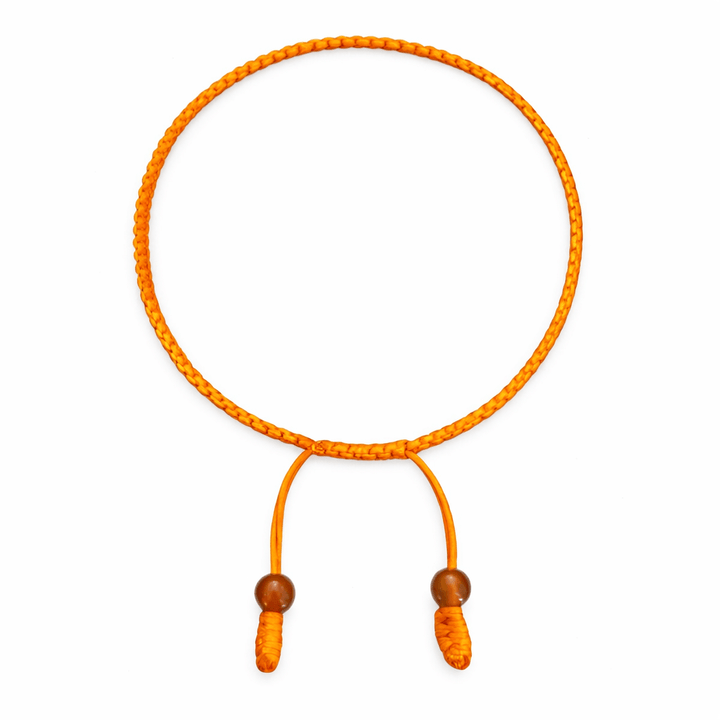 Orange - gelbes handgeknüpftes Armband - Atelier Tibet