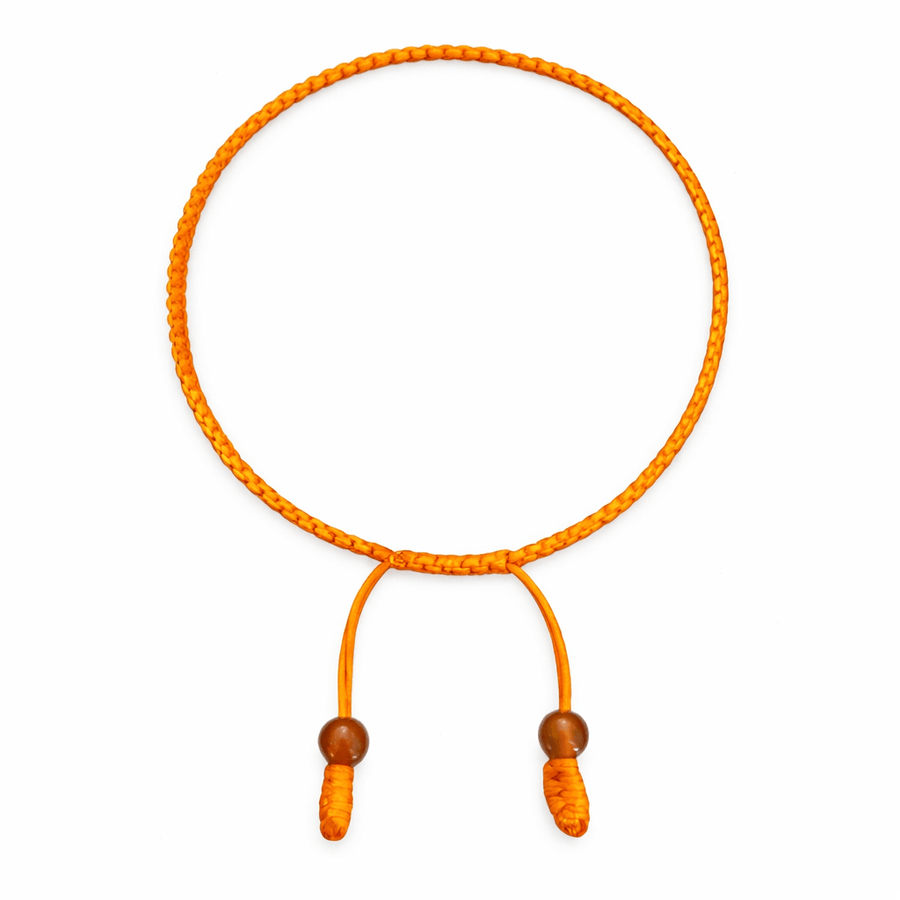 Orange - gelbes handgeknüpftes Armband - Atelier Tibet
