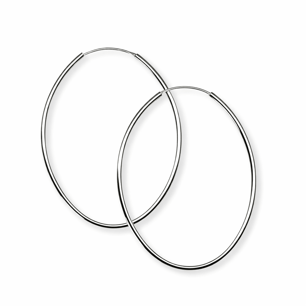 Ovale Kreolen aus Silber - Atelier Tibet