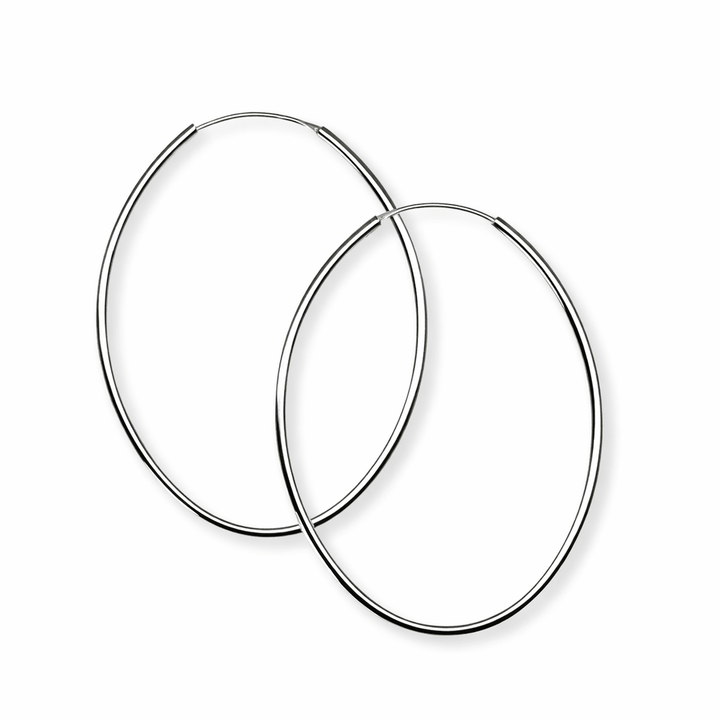 Ovale Kreolen aus Silber - Atelier Tibet