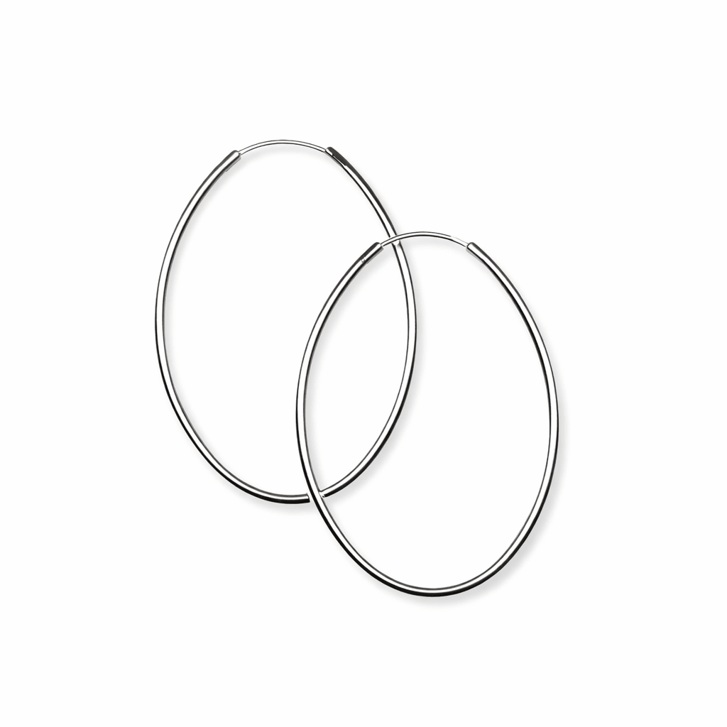 Ovale Kreolen aus Silber - Atelier Tibet