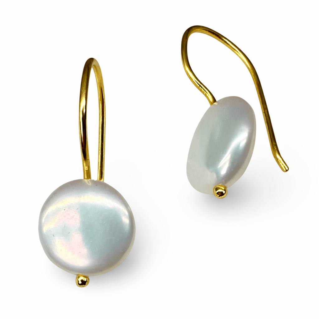 Perlen - Ohranhänger aus vergoldetem Silber - Atelier Tibet