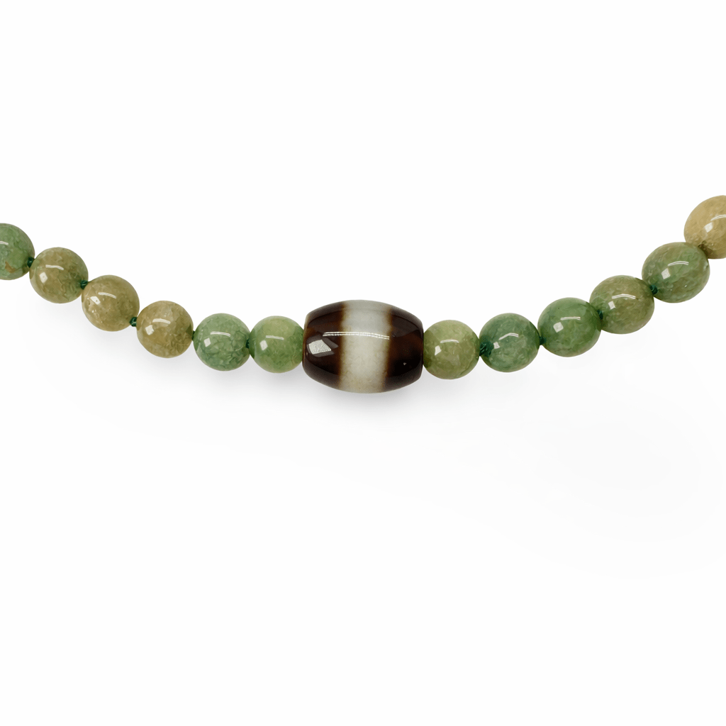 Prasem - Kette mit Dzi - Atelier Tibet