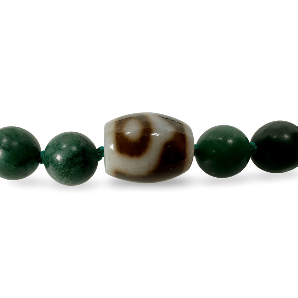 Prasem - Kette mit Dzi - Atelier Tibet