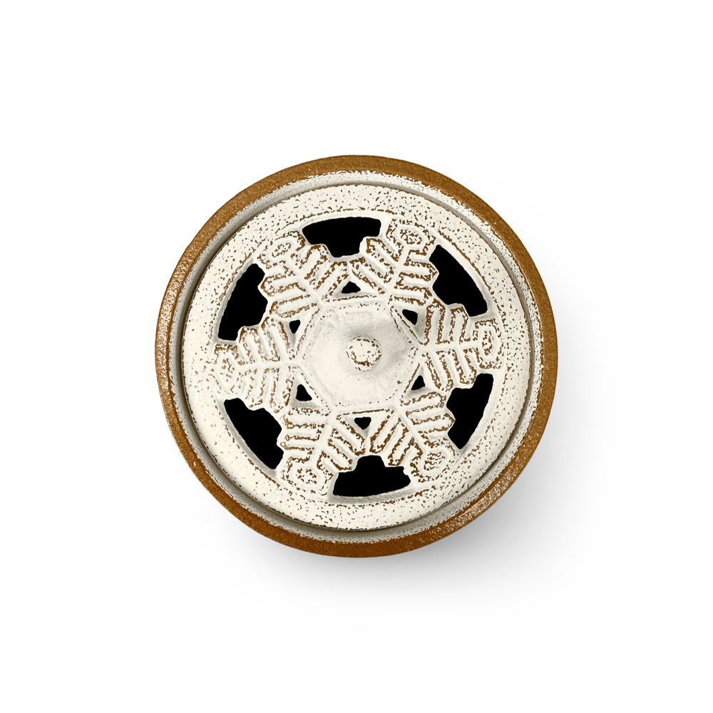 Räuchergefäss «Schneeflocke» aus Gusseisen – Weiss/Gold, Japan - Atelier Tibet