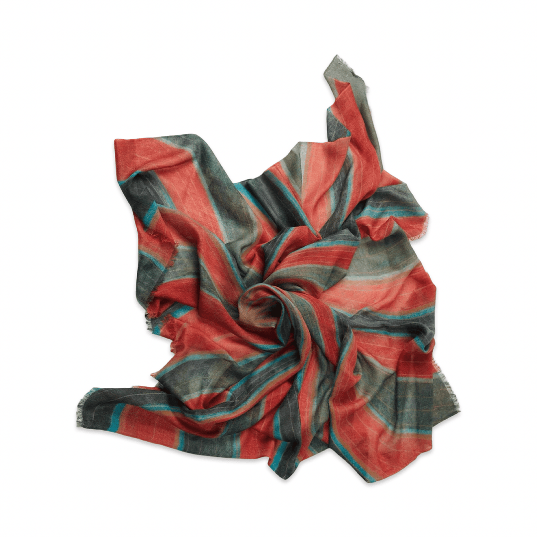 «Rainbow» · Schal aus Yak-Daunenhaar · CHARU × Yitso Hima - Atelier Tibet