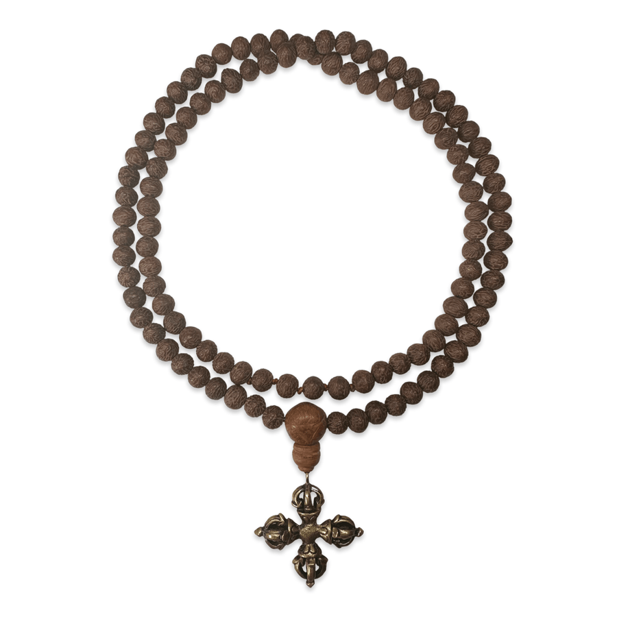Raktu-Mala mit Doppelvajra-Anhänger - Atelier Tibet