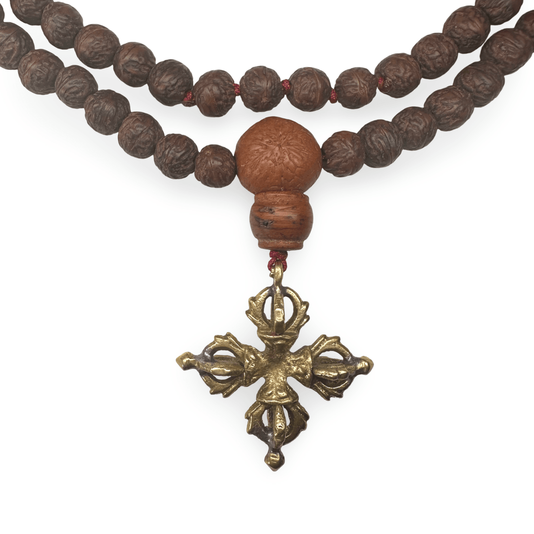 Raktu-Mala mit Doppelvajra-Anhänger - Atelier Tibet