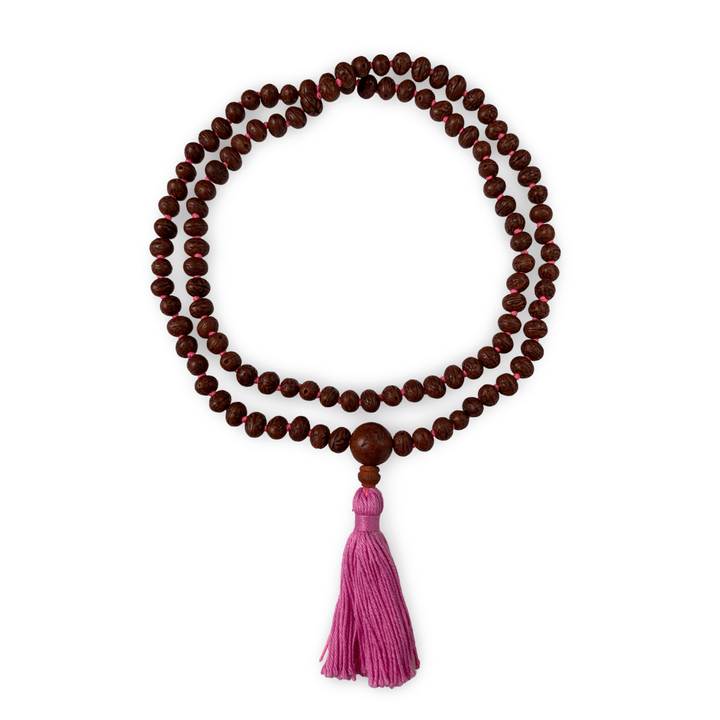 Raktu-Mala mit rosa Quaste - Atelier Tibet