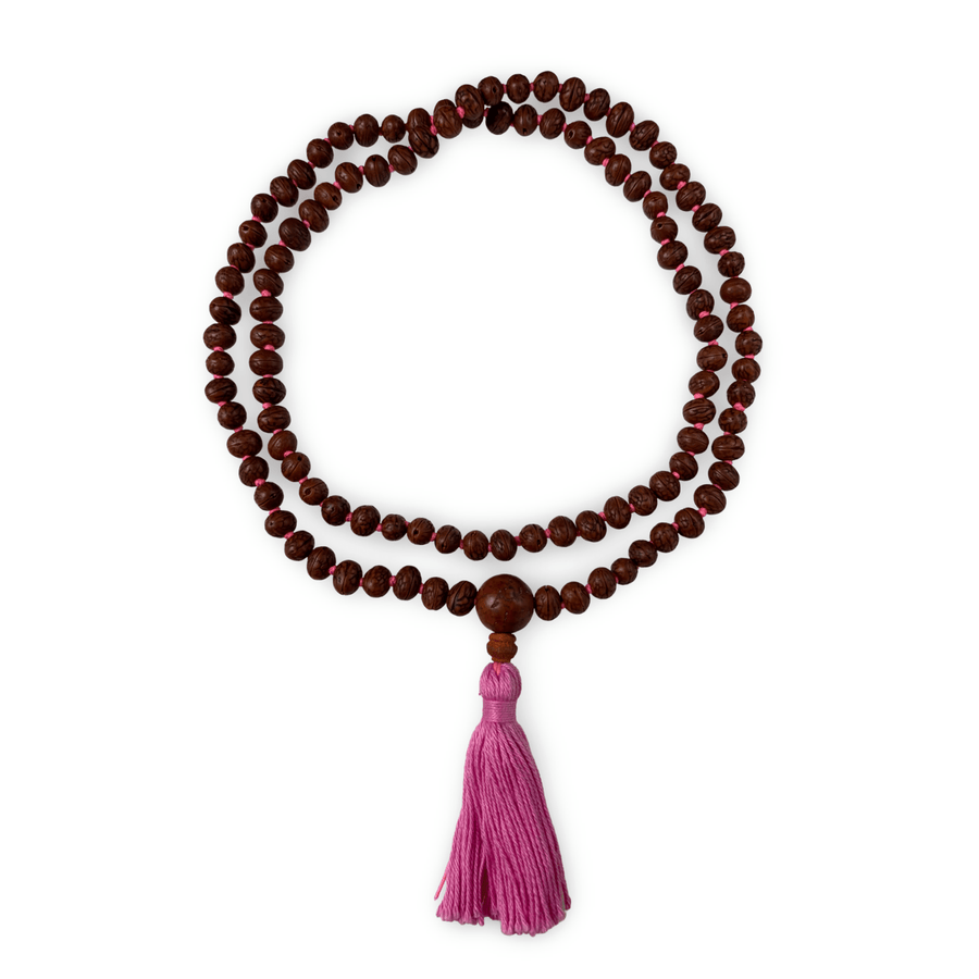 Raktu-Mala mit rosa Quaste - Atelier Tibet