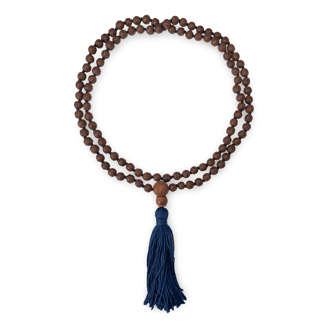 Raktu Samen - Mala mit Silberperlen und farbiger Quaste - Atelier Tibet