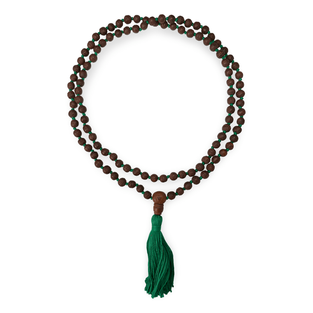 Raktu Samen - Mala mit Silberperlen und farbiger Quaste - Atelier Tibet