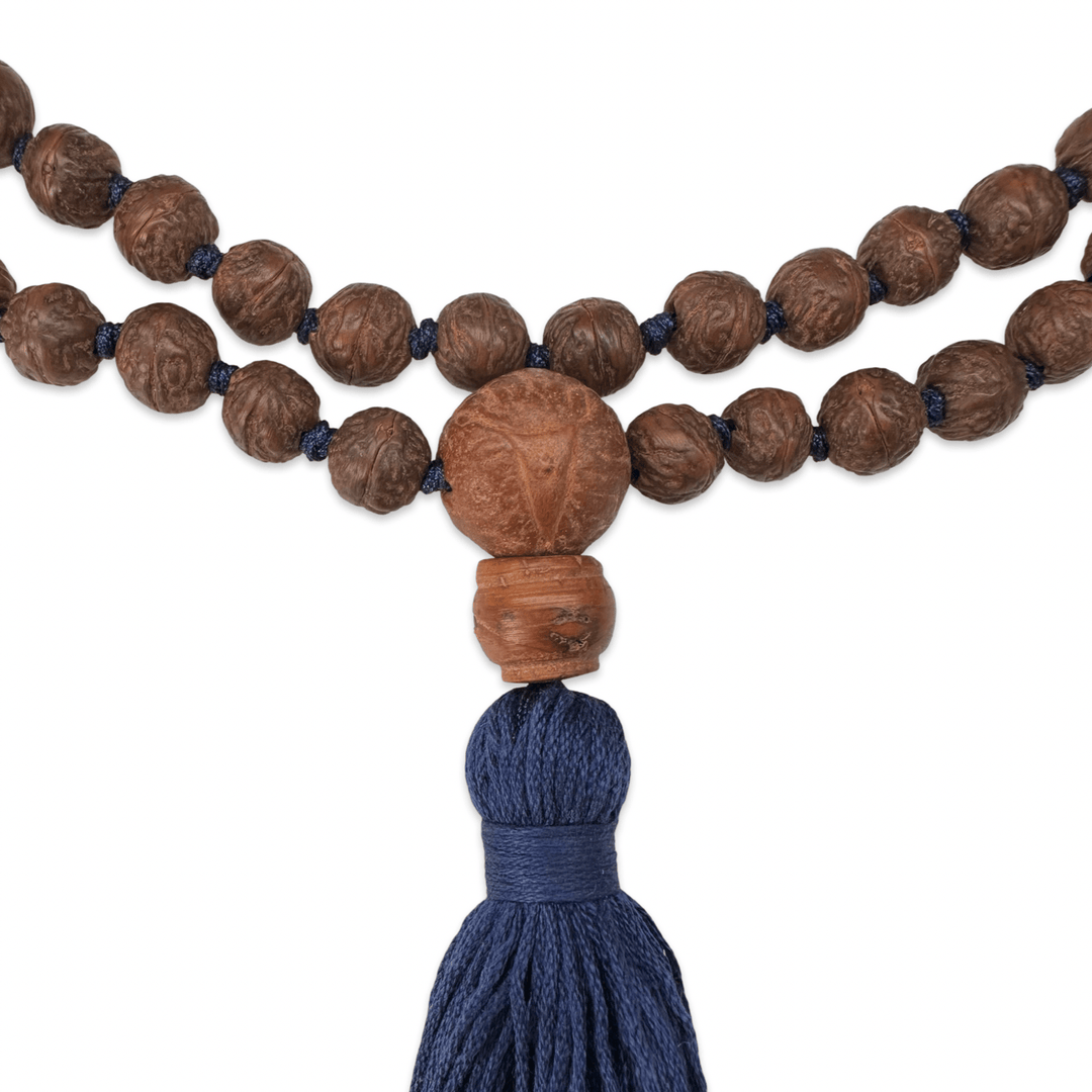 Raktu Samen - Mala mit Silberperlen und farbiger Quaste - Atelier Tibet