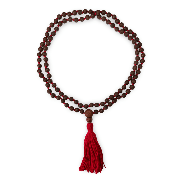 Raktu Samen - Mala mit Silberperlen und farbiger Quaste - Atelier Tibet