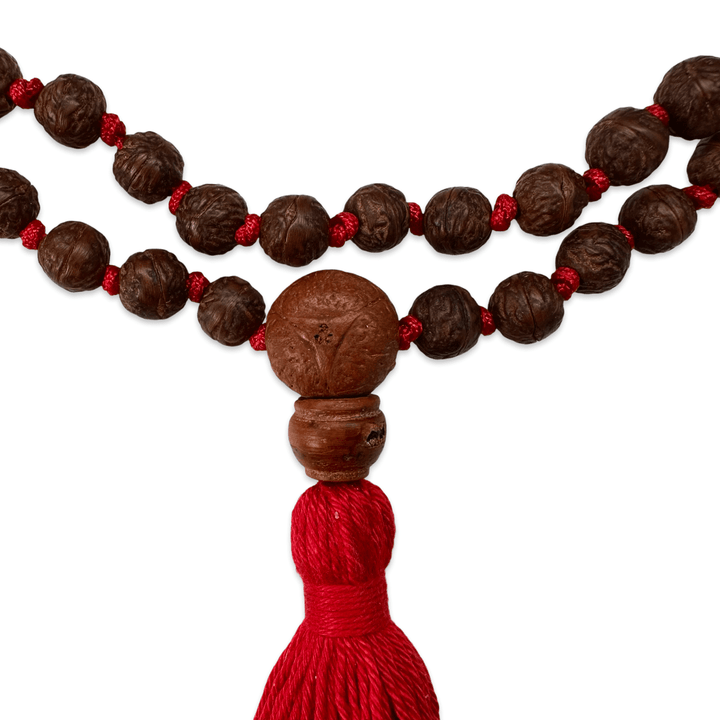 Raktu Samen - Mala mit Silberperlen und farbiger Quaste - Atelier Tibet