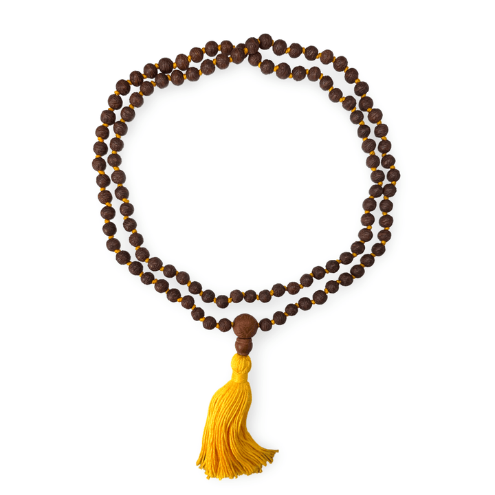 Raktu Samen - Mala mit Silberperlen und farbiger Quaste - Atelier Tibet