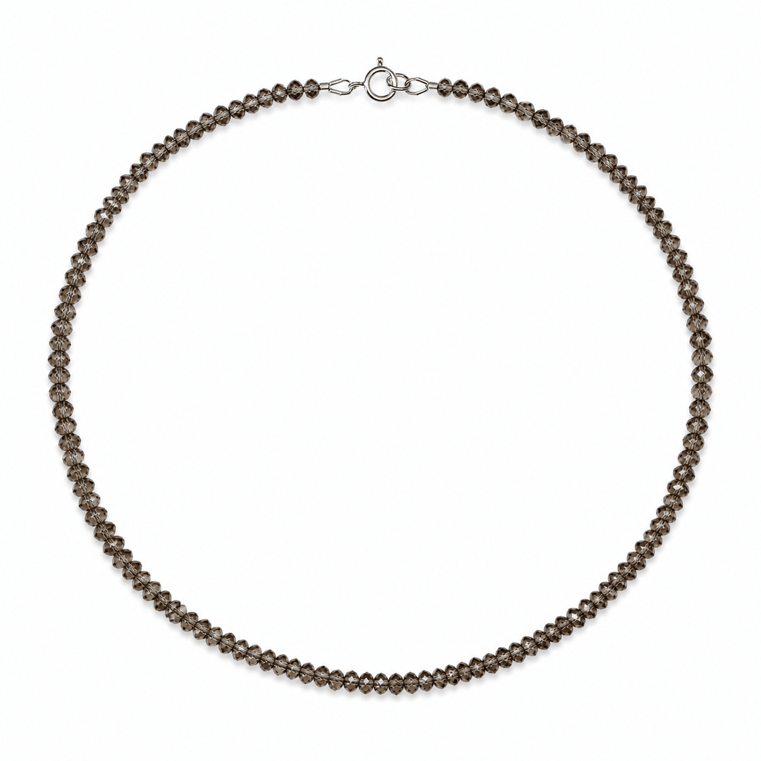 Rauchquarz-Kette mit Silberverschluss - Atelier Tibet