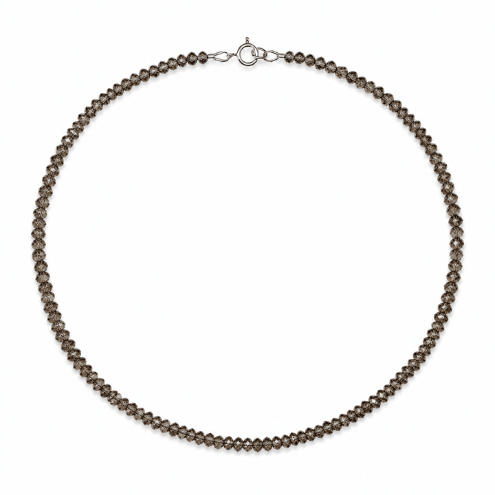 Rauchquarz-Kette mit Silberverschluss - Atelier Tibet
