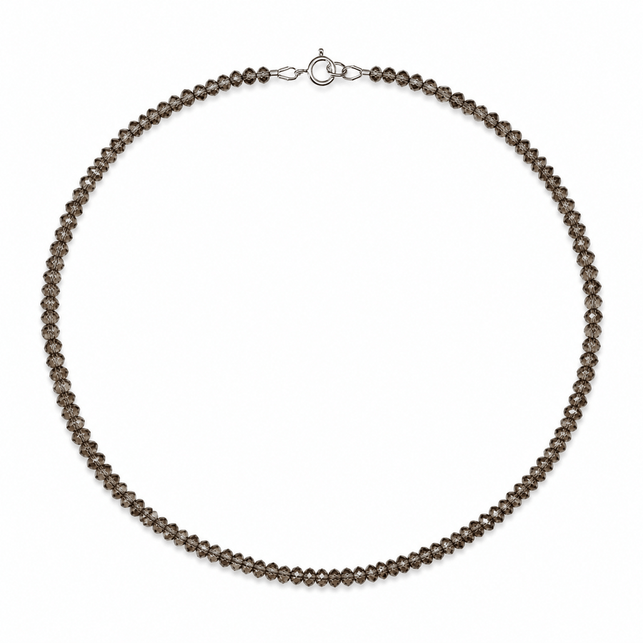 Rauchquarz-Kette mit Silberverschluss - Atelier Tibet