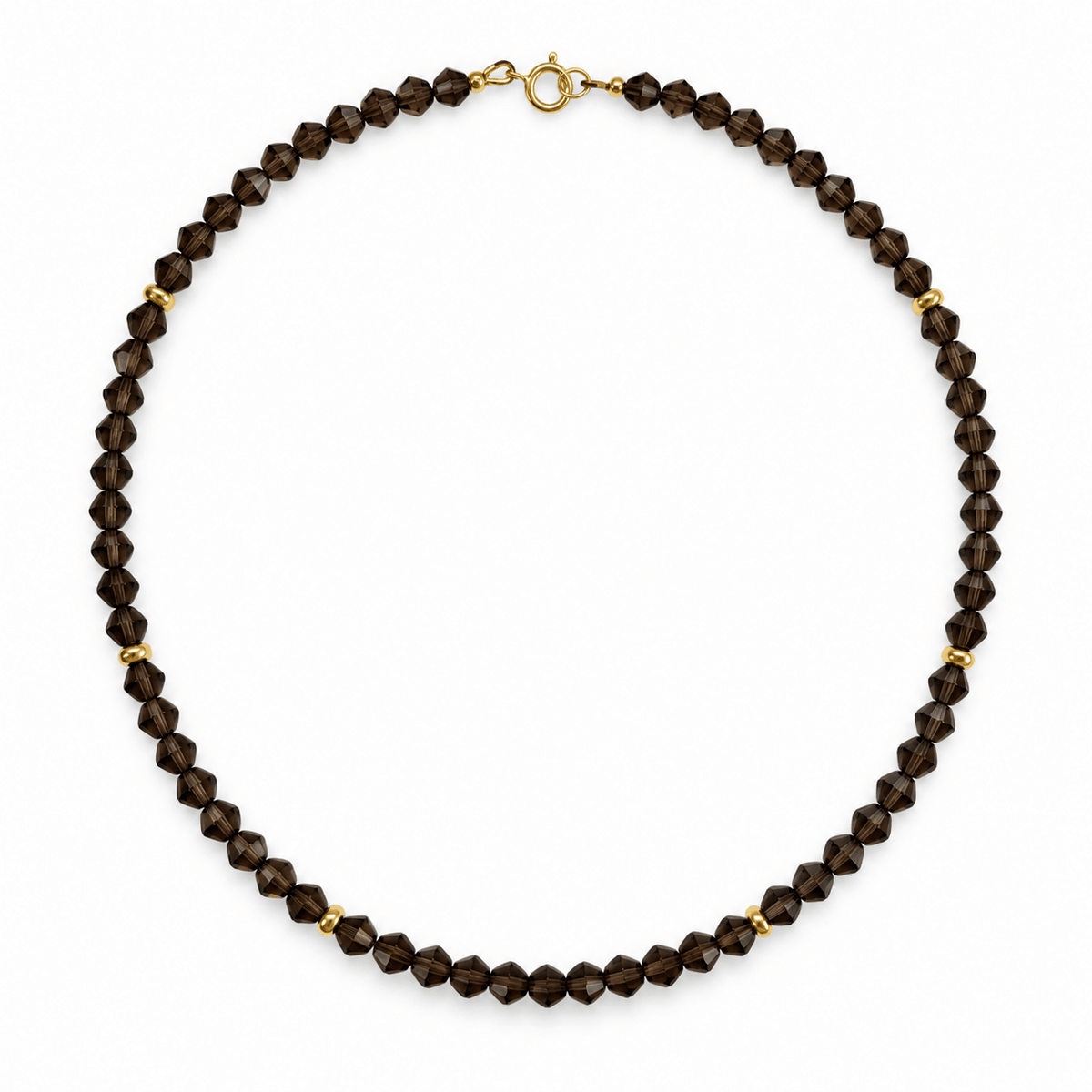 Rauchquarzkette mit vergoldetem Silber - Atelier Tibet