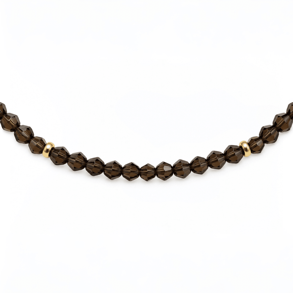 Rauchquarzkette mit vergoldetem Silber - Atelier Tibet