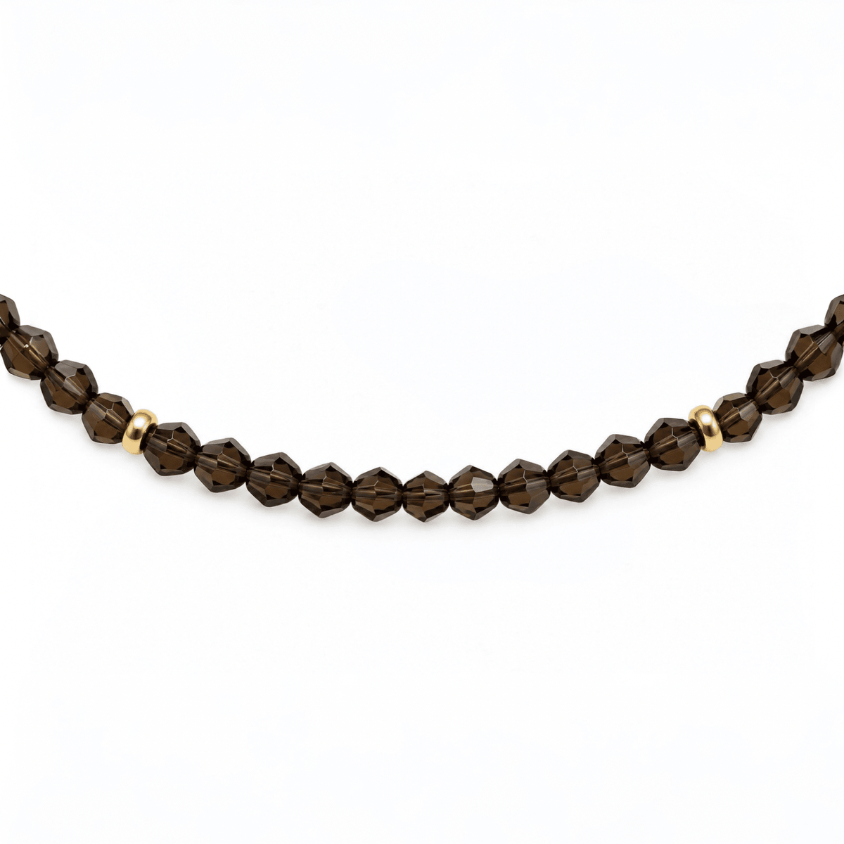 Rauchquarzkette mit vergoldetem Silber - Atelier Tibet