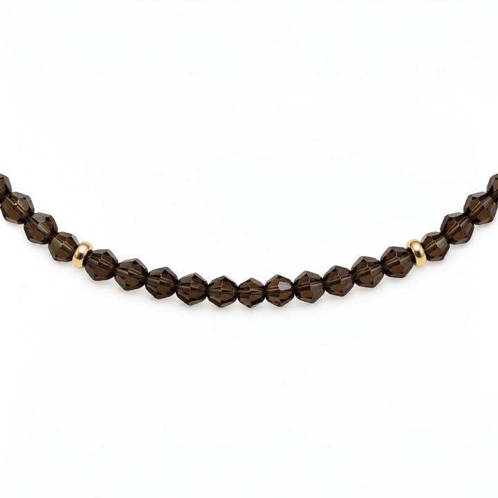 Rauchquarzkette mit vergoldetem Silber - Atelier Tibet