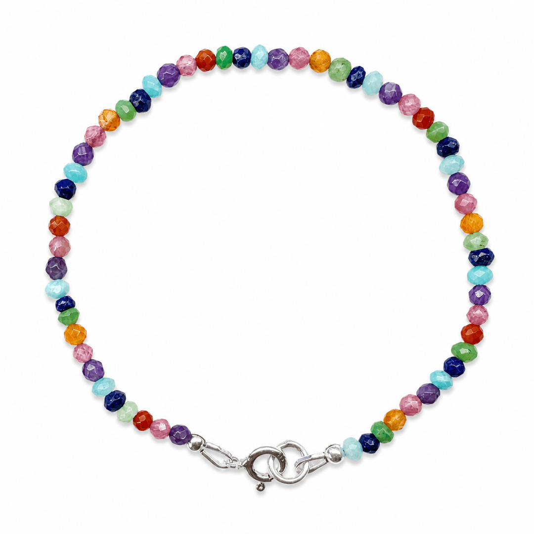 Regenbogen - Armband – sechs Edelsteine, facettiert - Atelier Tibet