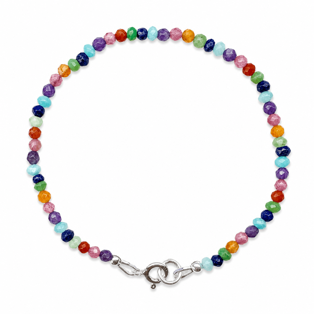 Regenbogen - Armband – sechs Edelsteine, facettiert - Atelier Tibet