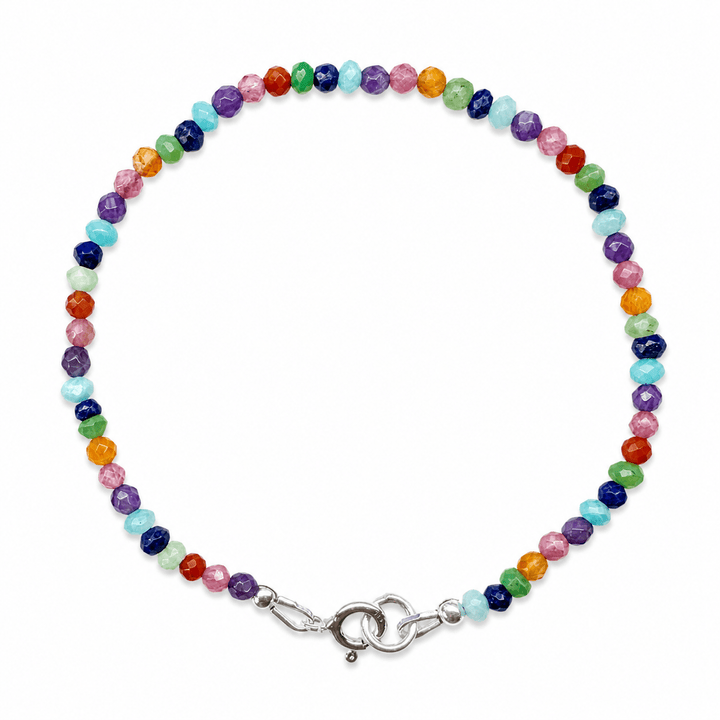 Regenbogen - Armband – sechs Edelsteine, facettiert - Atelier Tibet