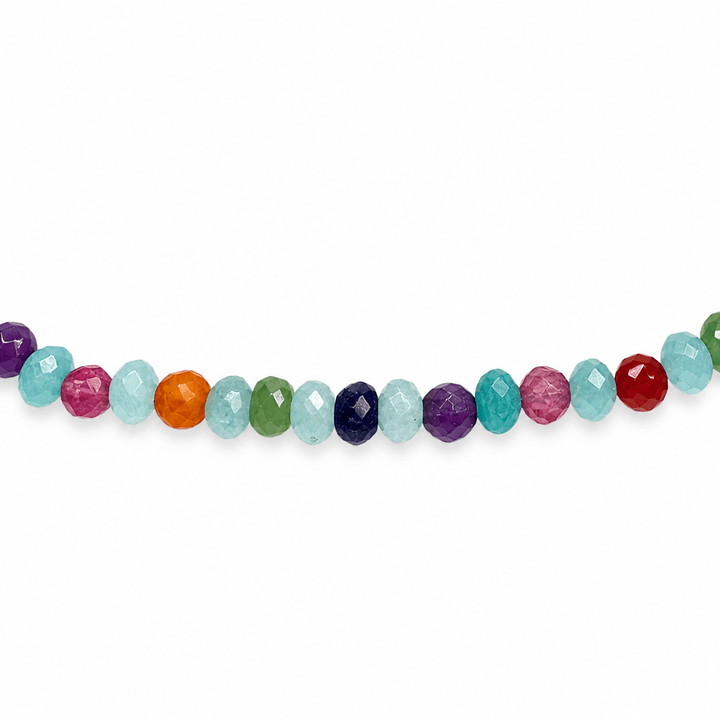 Regenbogen - Fusskettchen – sechs Edelsteine, facettiert - Atelier Tibet